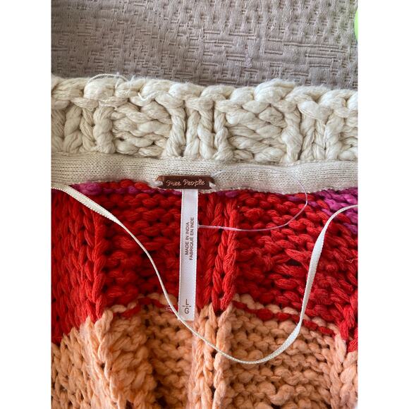 FREE PEOPLE Clear Skies Cardi Sweater in Cream Combo Size Large - Picture 8 of 9